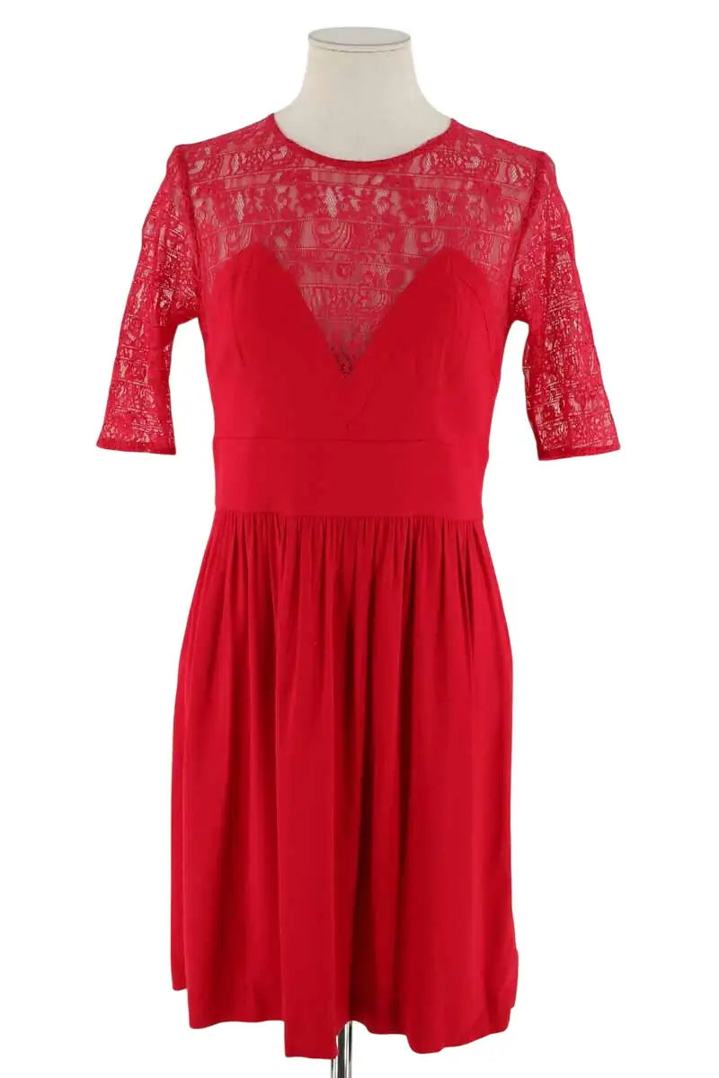 Robe Sandro Rose en Viscose, taille S - Seconde Main