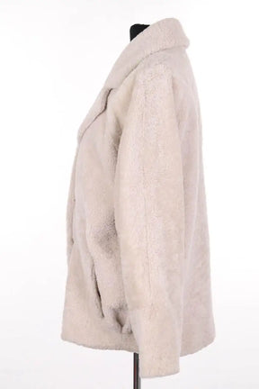 Manteau Hotel Particulier Beige en Cuir