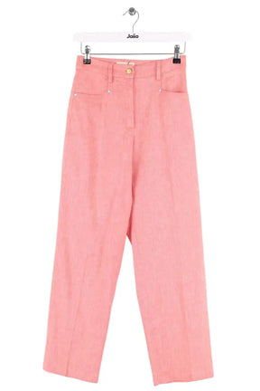 Pantalon droit Momoni Rose en Lin, taille XS - Seconde Main