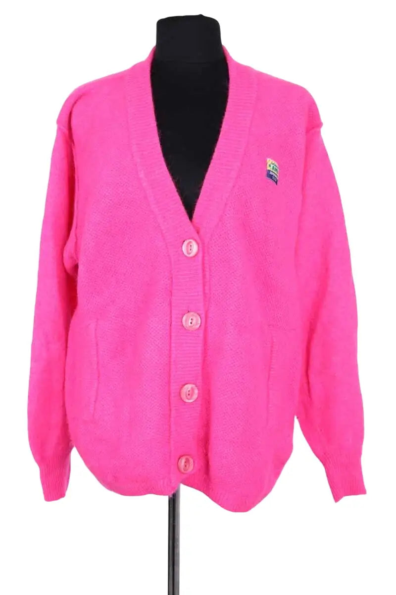 Cardigan American Vintage Rose en Laine, taille S - Seconde Main