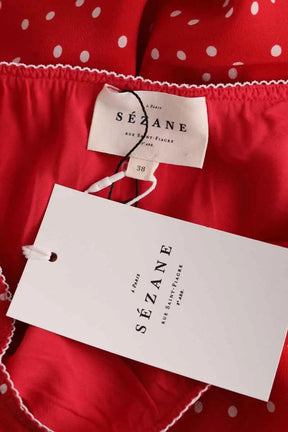 Jupe Sézane Sally Rouge en Soie