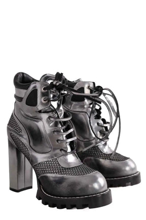 Boots à lacets Louis Vuitton Argent en Cuir