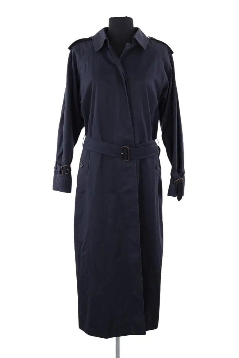 Trench-coat Burberry Marine en Coton, taille M - Seconde Main