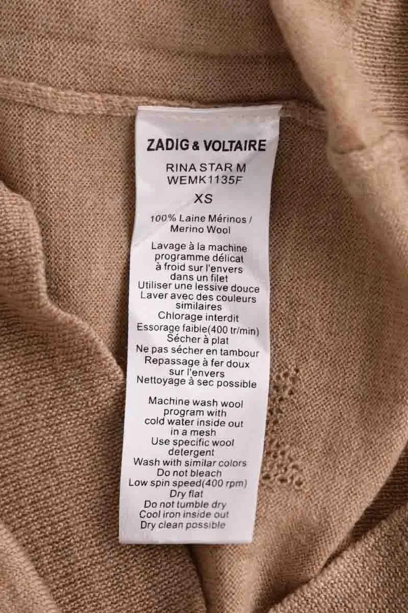 Pull Zadig & Voltaire Camel en Laine
