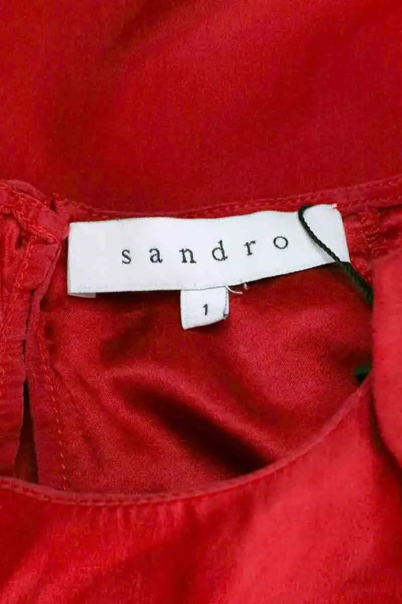 Top Sandro Rouge en Soie