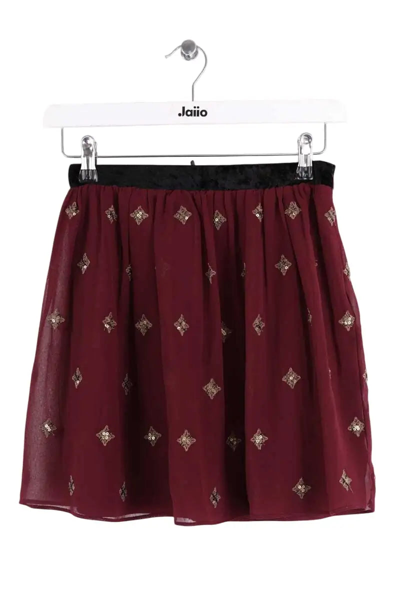Mini jupe Claudie Pierlot Bordeaux en Synthétique, taille S - Seconde Main
