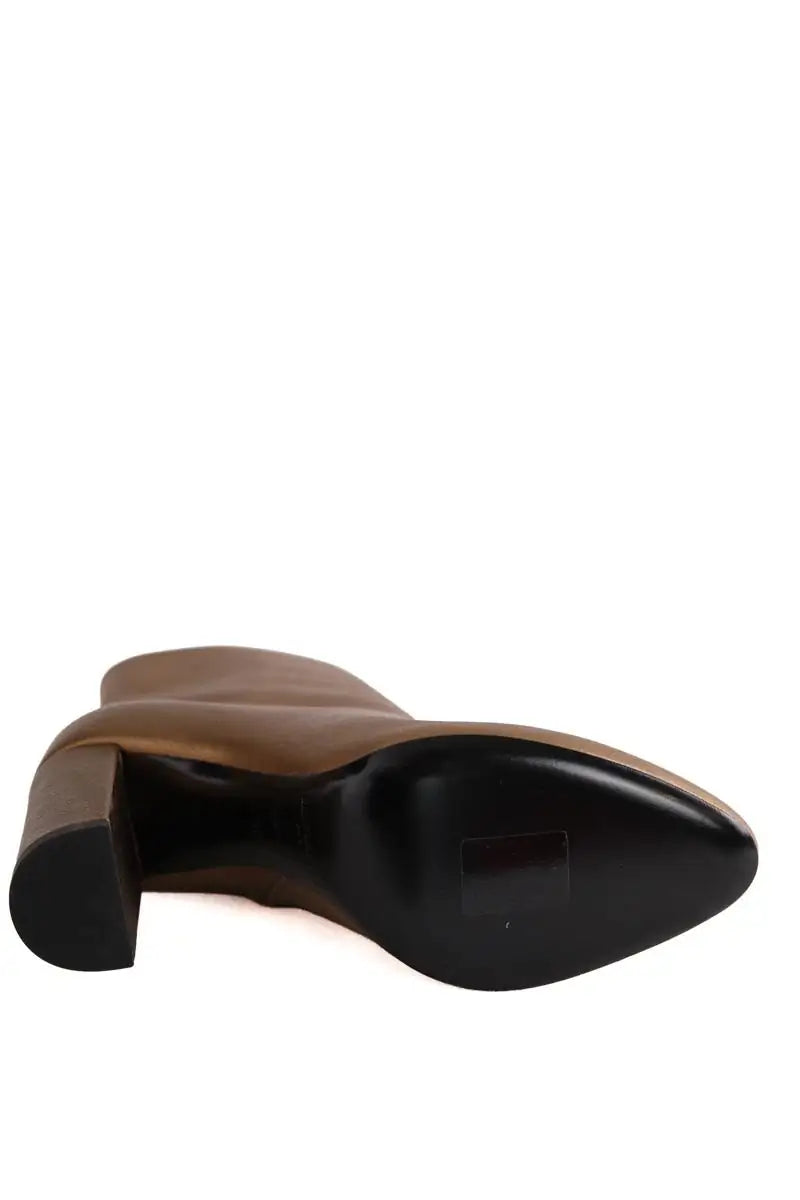 Boots Saint Laurent Doré en Cuir