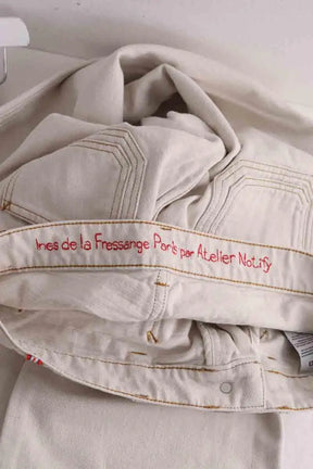 Jean large Ines de la Fressange Ecru en Coton