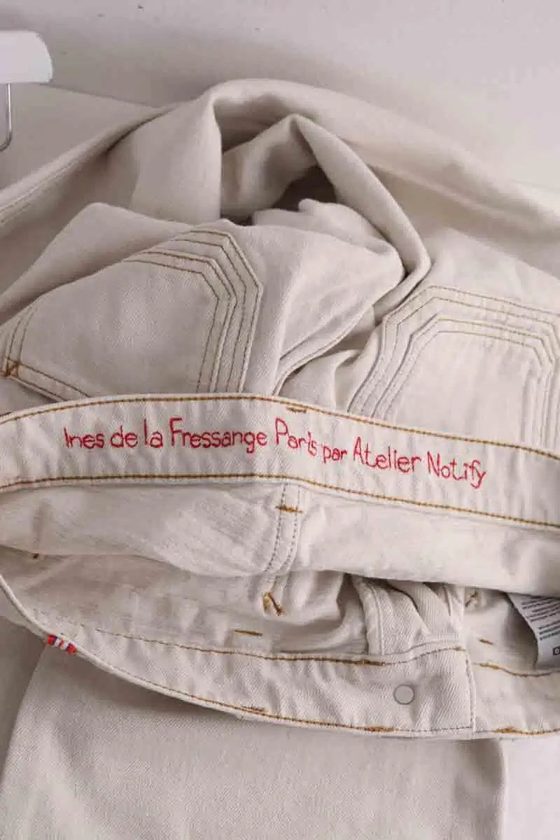 Jean large Ines de la Fressange Ecru en Coton