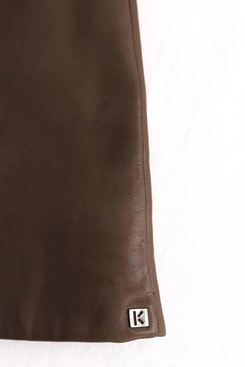 Gants Kenzo Kaki en Cuir