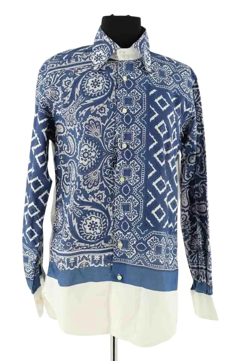 Chemise Etro Bleu en Coton, taille S - Seconde Main