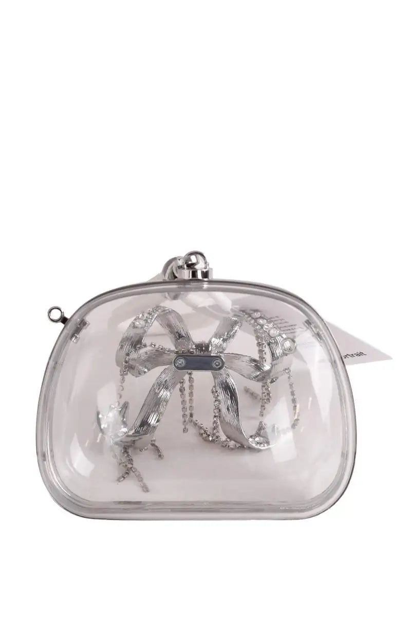 Mini sac cérémonie Self-Portrait Acrylic top handle bag Argent en Synthétique