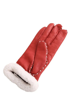 Gants Agnelle Rouge en Cuir