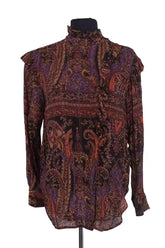 Blouse Laurence Bras Marron en Viscose, taille S - Seconde Main