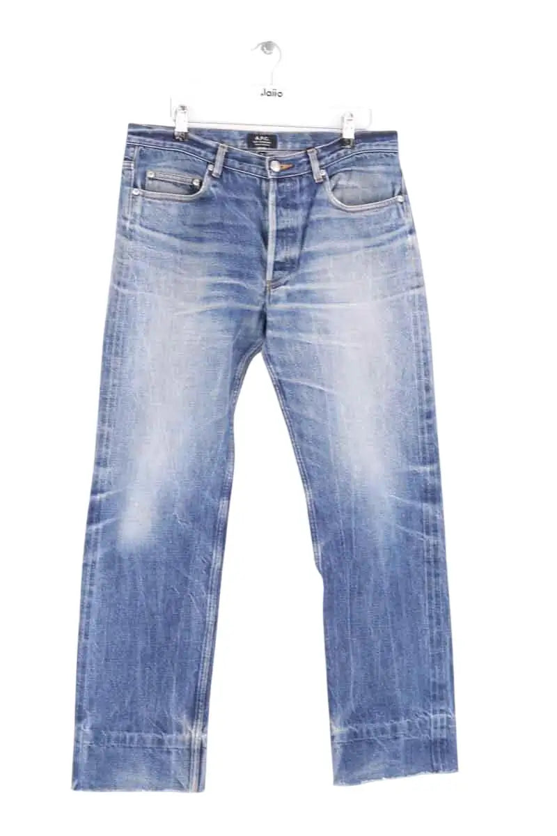 Jean droit APC Bleu en Coton, taille L - Seconde Main