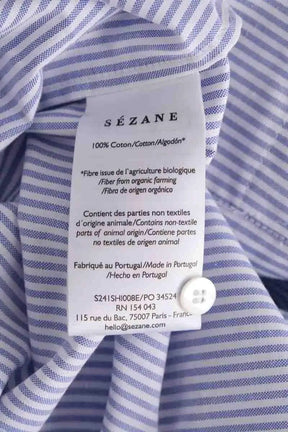 Chemise Sézane Tomboy Bleu en Coton