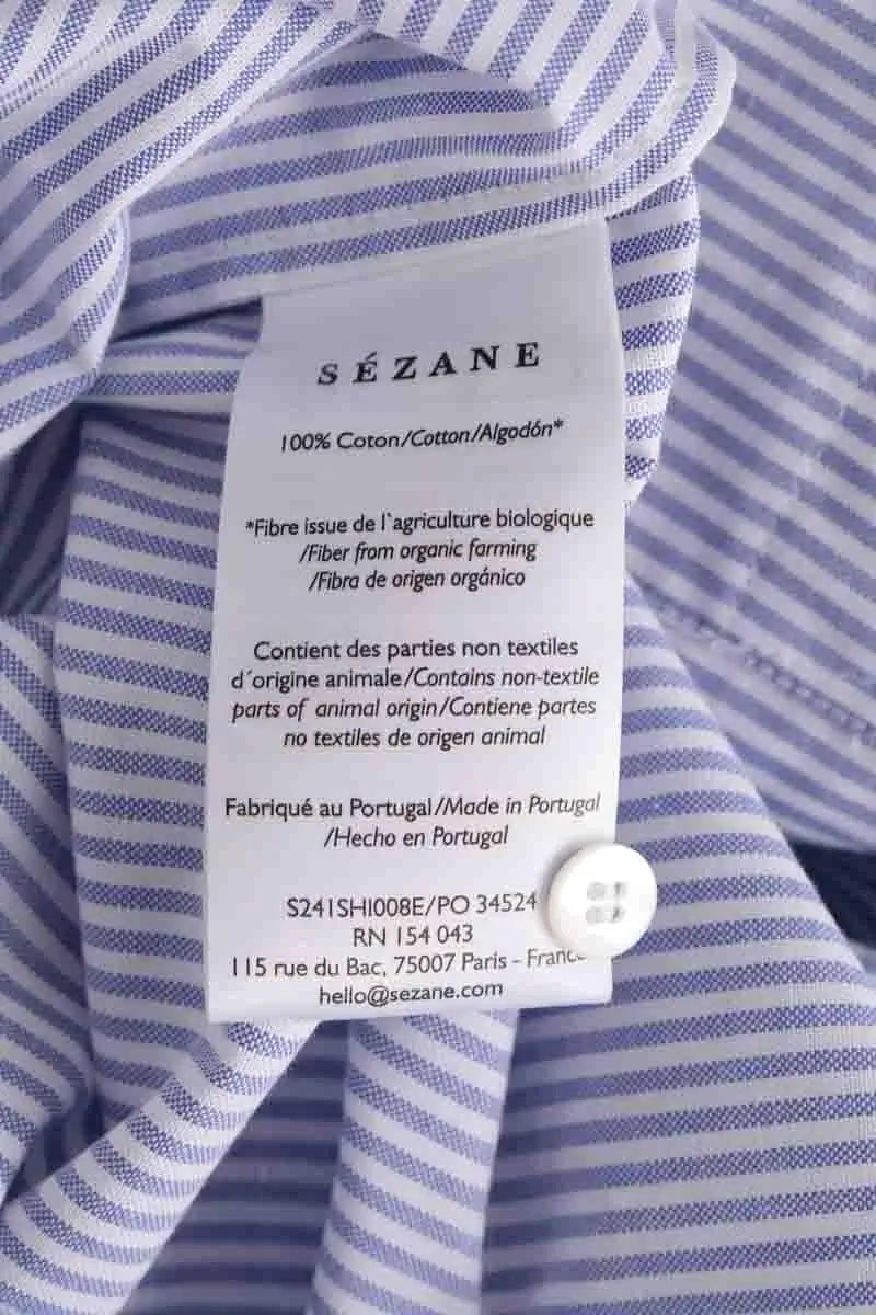 Chemise Sézane Tomboy Bleu en Coton