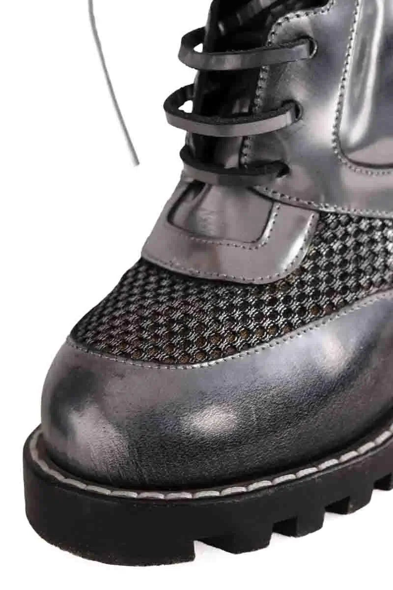 Boots à lacets Louis Vuitton Argent en Cuir