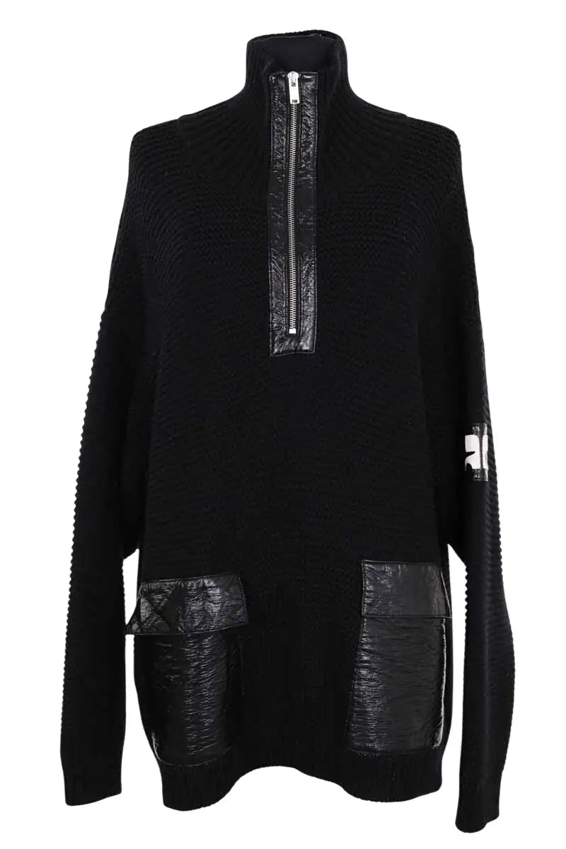 Pull Courrèges Noir en Coton, taille M - Seconde Main