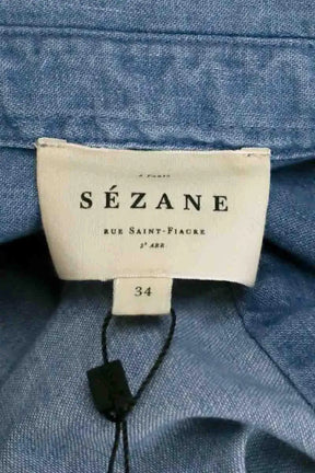 Chemise Sézane Bleu en Coton