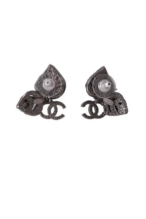 Boucles d'oreilles Chanel Gris en Acier