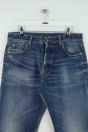 Jean droit Saint Laurent Bleu en Coton