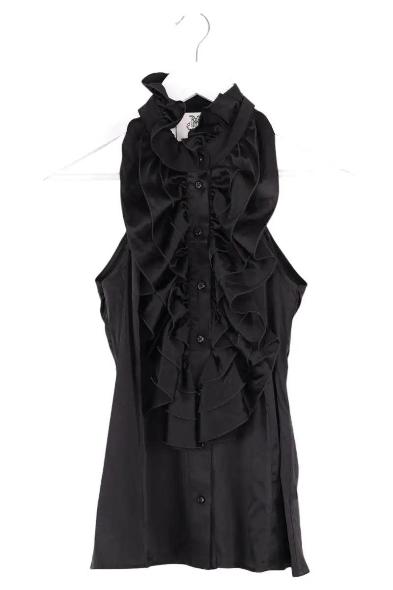 Top sans manche DMN Noir en Soie, taille XS - Seconde Main