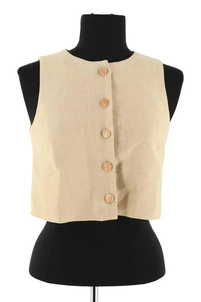 Gilet Sézane Beige en Synthétique, taille XS - Seconde Main