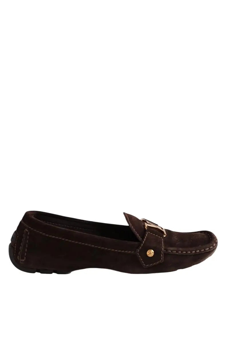 Mocassins Louis Vuitton Marron en Daim, taille 38 - Seconde Main