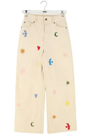 Jean large Sézane Beige en Coton, taille XS - Seconde Main