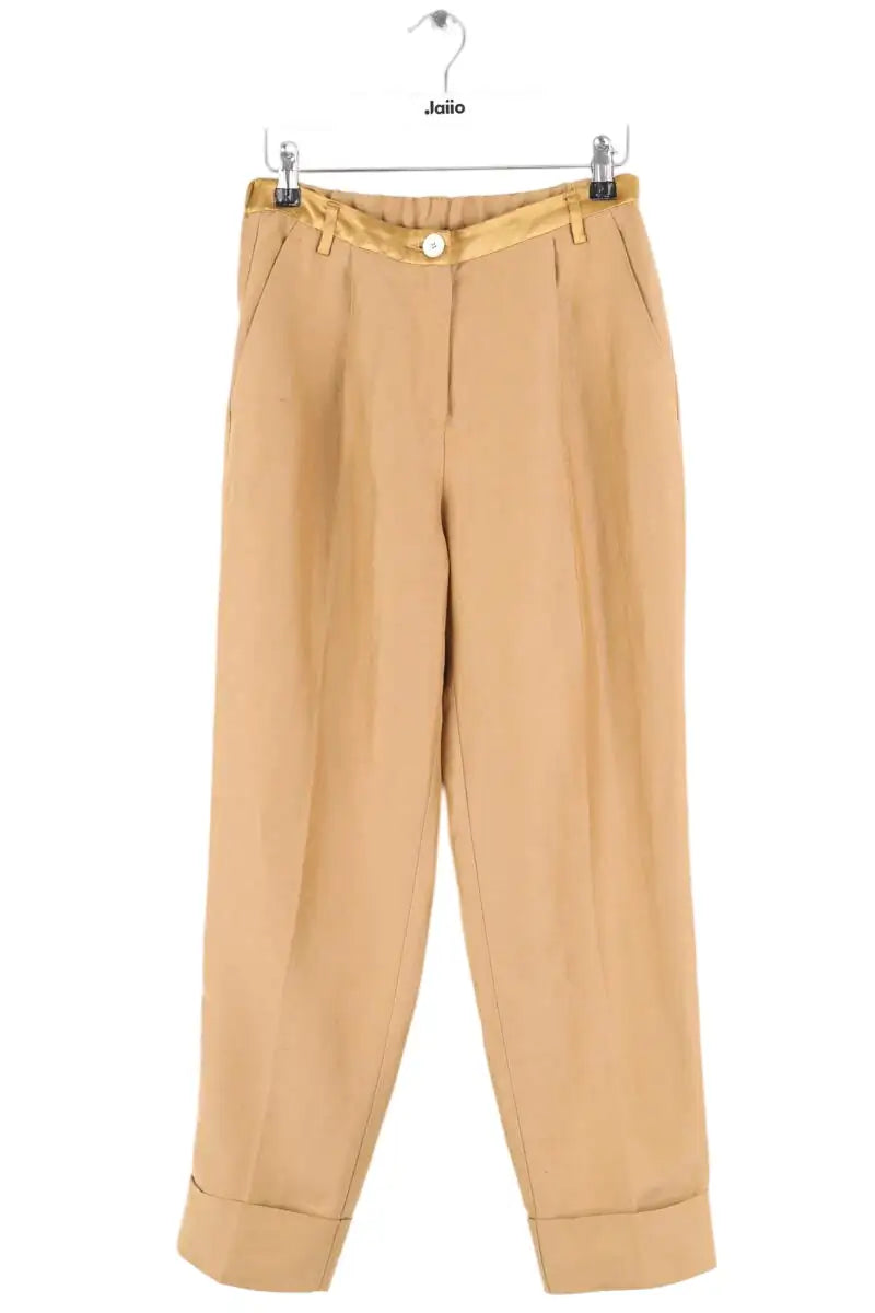 Pantalon Momoni Camel en Lin, taille S - Seconde Main