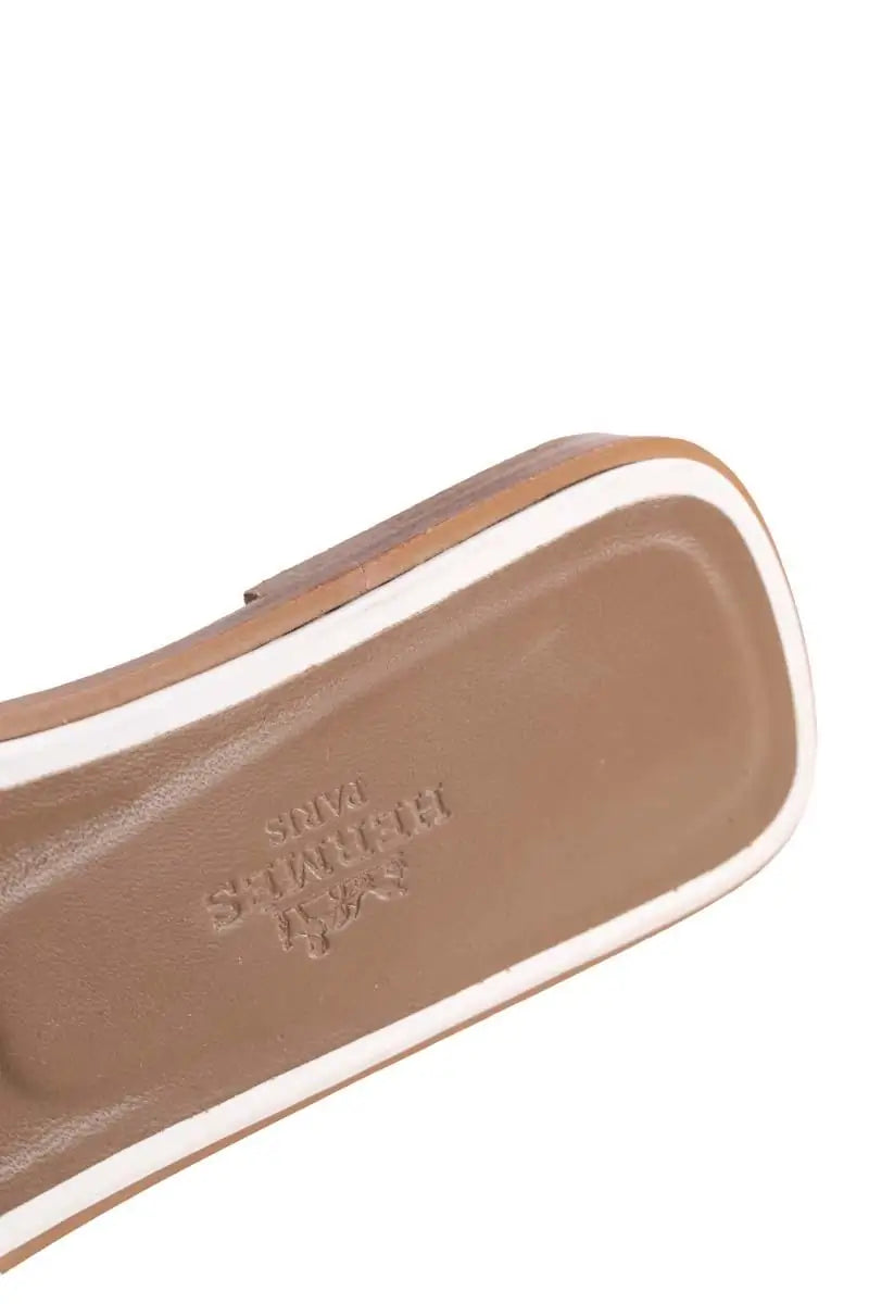 Sandales Oran Hermès ORAN Blanc en Cuir