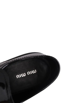 Mocassins Miu Miu Noir en Cuir