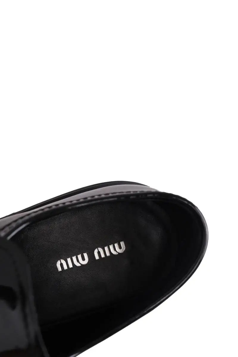 Mocassins Miu Miu Noir en Cuir