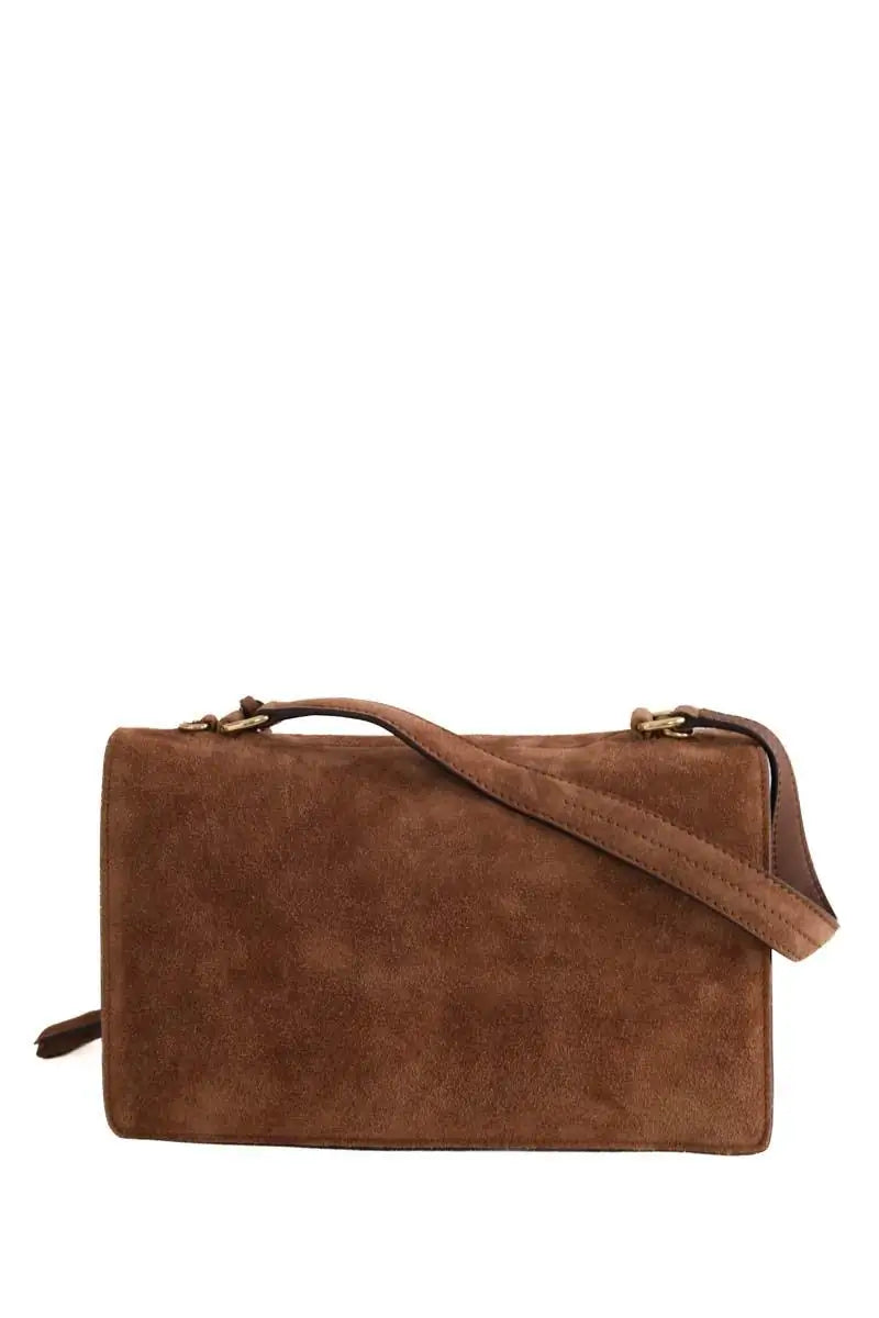 Sac porté épaule Prada Camoscio Meduim Soft Sound Shoulder Bagg Marron en Daim