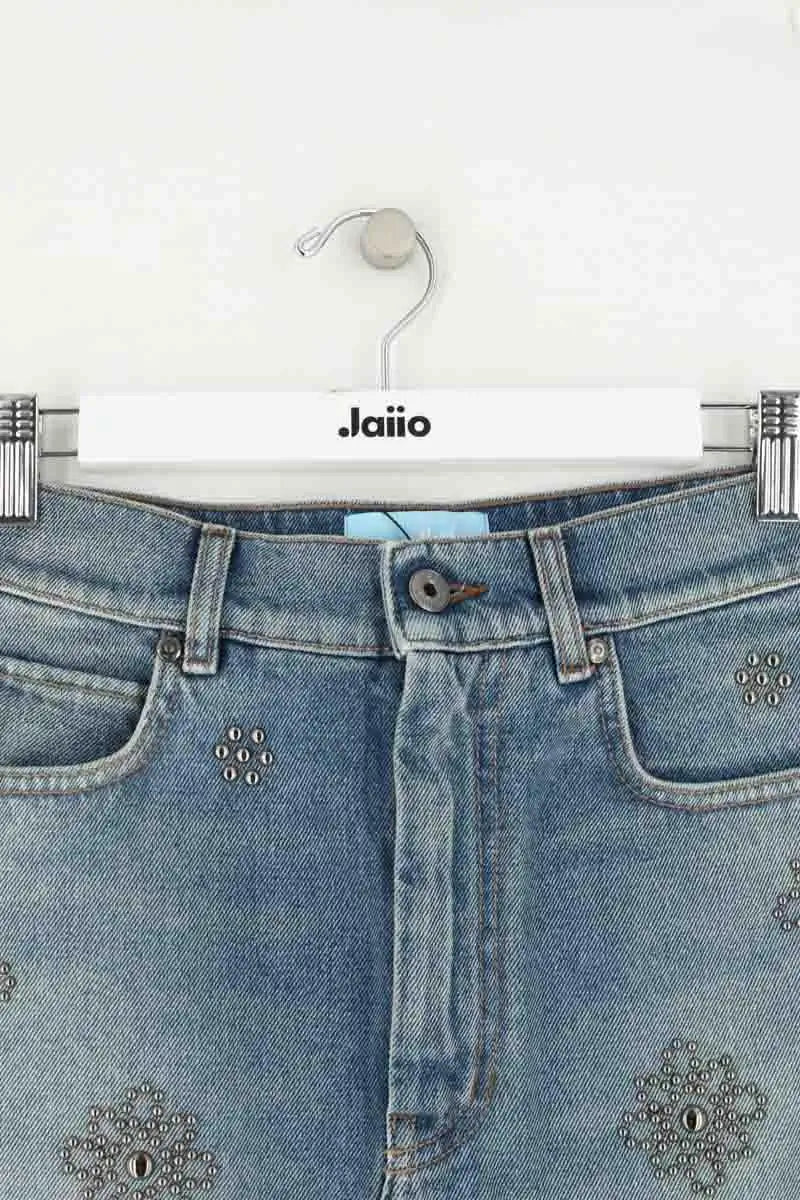Mini jupe Max Mara Bleu en Coton
