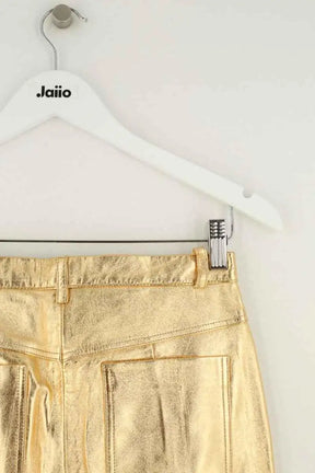 Pantalon Sandro Doré en Cuir