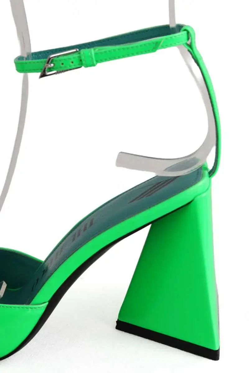 Talons The Attico PIPER SANDAL Vert en Cuir