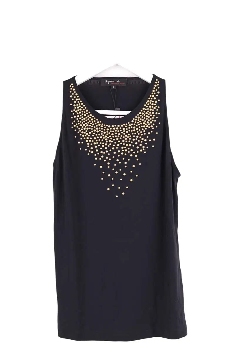 Top Agnès B. Noir en Synthétique, taille M - Seconde Main