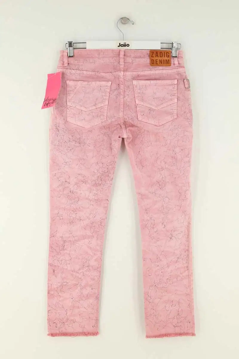 Jean droit Zadig & Voltaire Rose en Coton