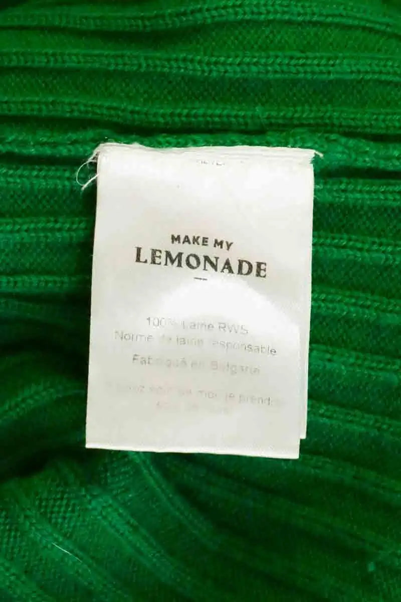Cardigan Make My Lemonade Vert en Laine