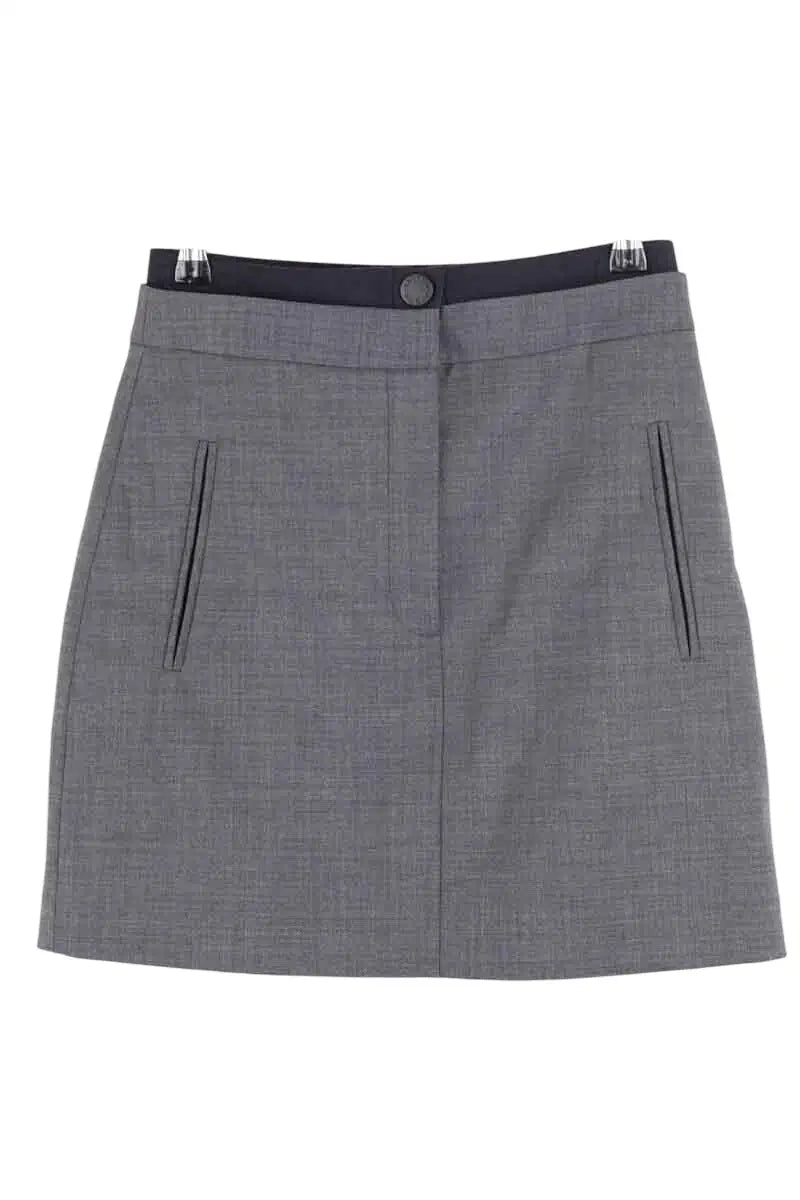 Jupe Sandro Anthracite en Laine, taille XS - Seconde Main
