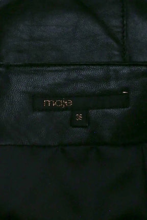 Mini jupe Maje Anaelle Noir en Cuir