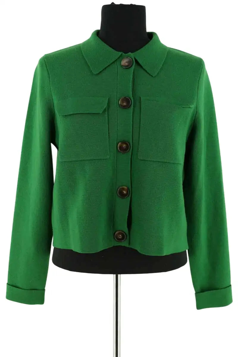 Cardigan Sézane Vert en Laine, taille S - Seconde Main