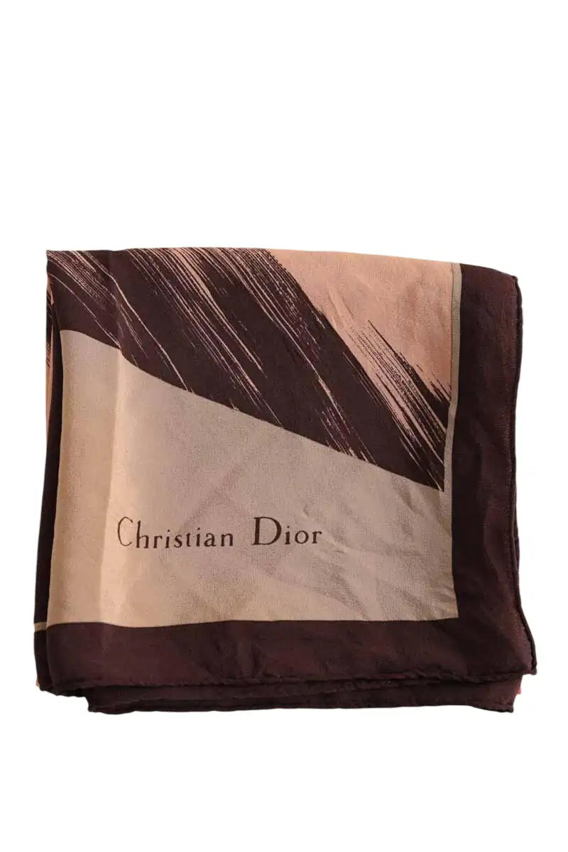 Carré Dior Marron en Soie - Seconde Main