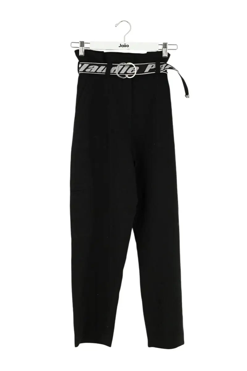 Pantalon Claudie Pierlot Noir en Synthétique, taille S - Seconde Main
