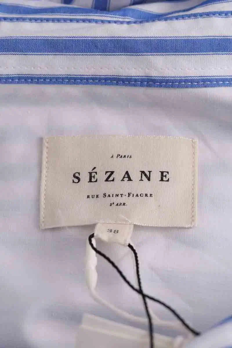 Chemise Sézane Bilma Bleu en Coton