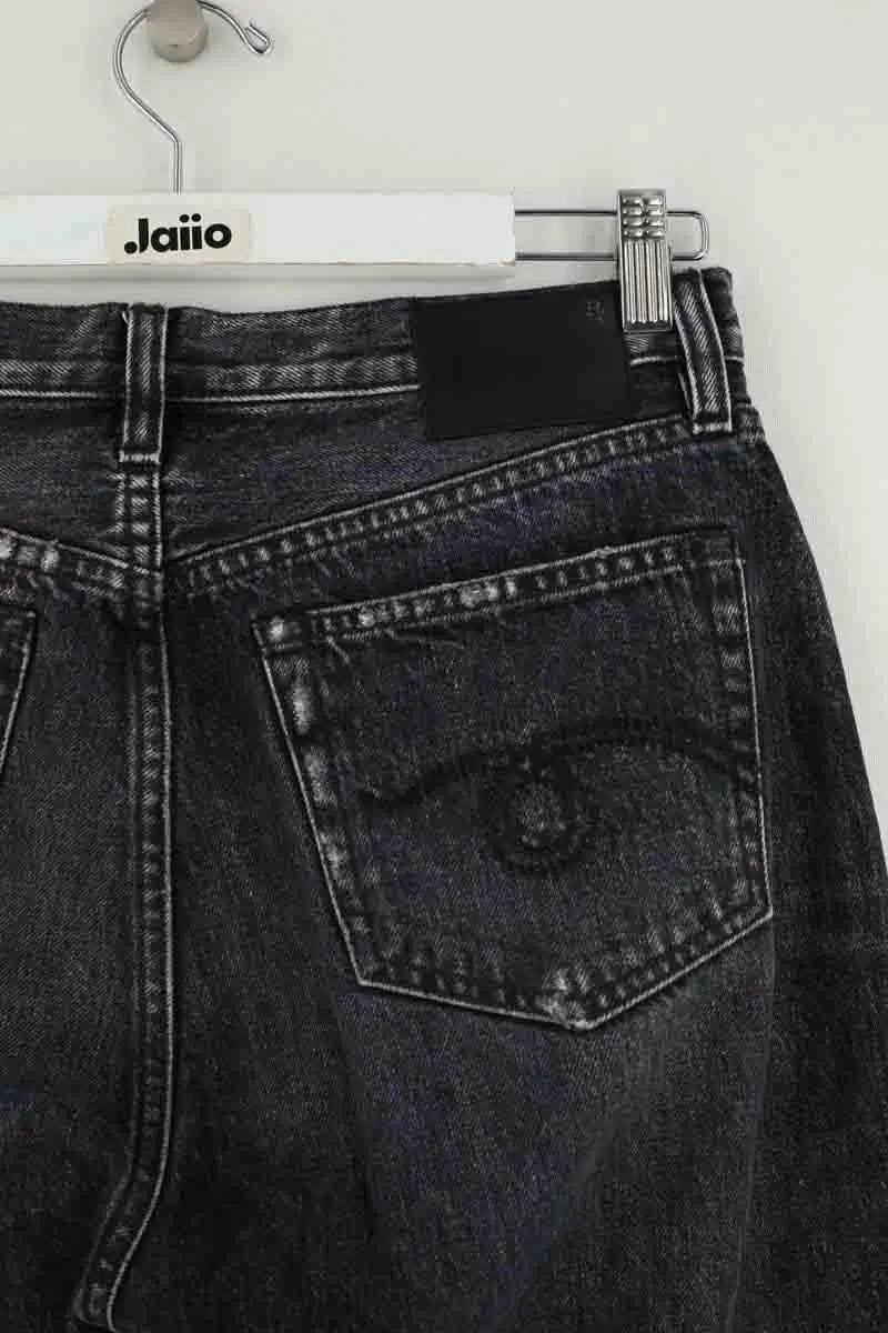 Jean droit R13 Noir en Coton