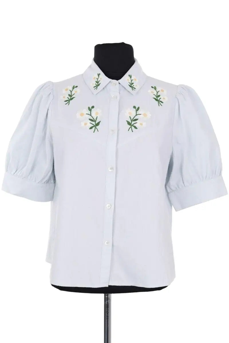 Chemise Sézane Bleu en Synthétique, taille XS - Seconde Main