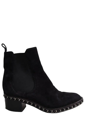 Boots à boucles Chanel Noir en Daim, taille 40 - Seconde Main